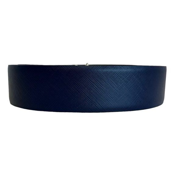 Salvatore Ferragamo Reversible Leather Belt Strap Oxford Blue and Black Size 32 - Picture 3 of 16